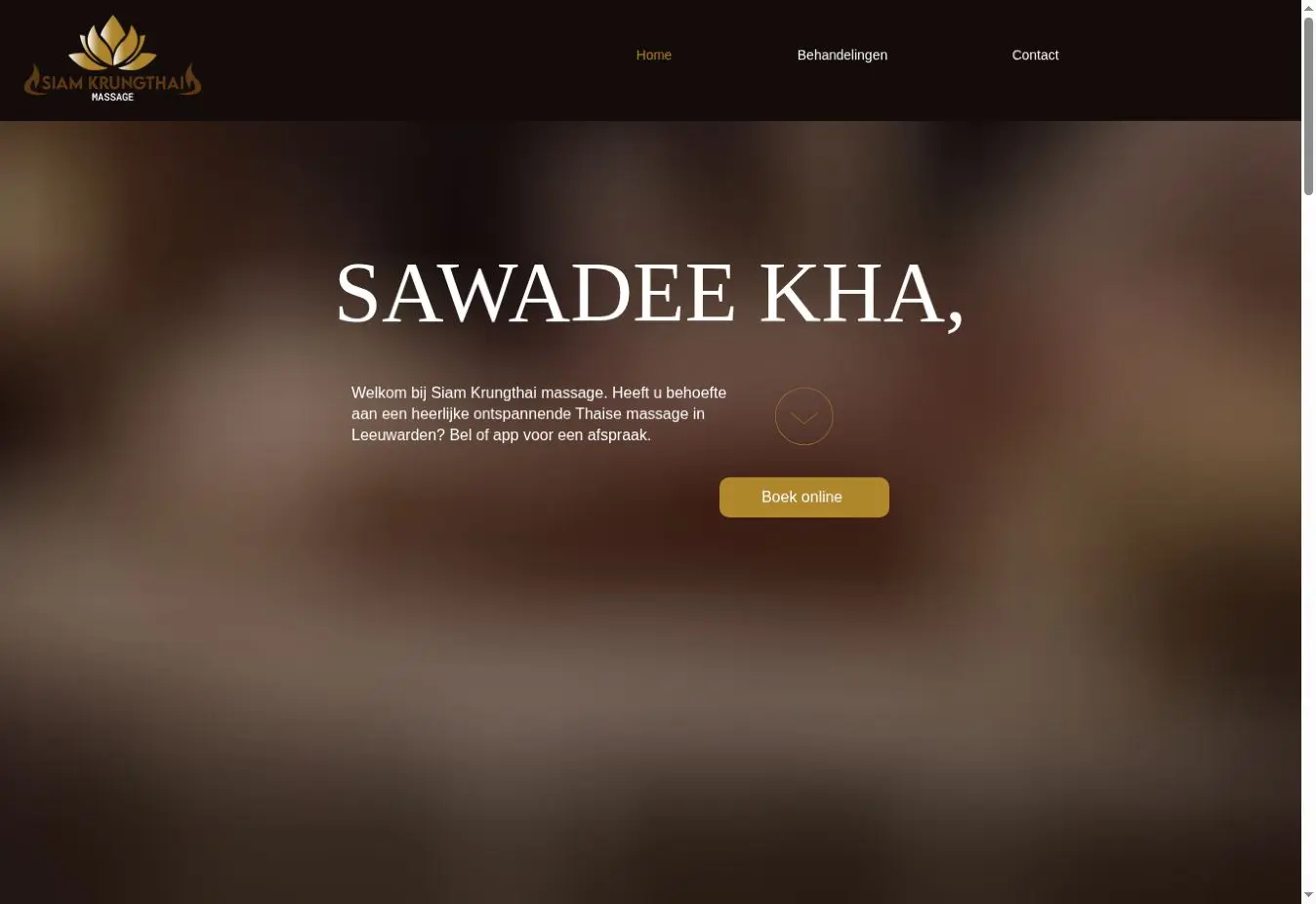 Schermafbeelding van de openbare website van Siam Krungthai Massage
